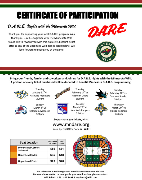 D.A.R.E. Nights with the Minnesota Wild